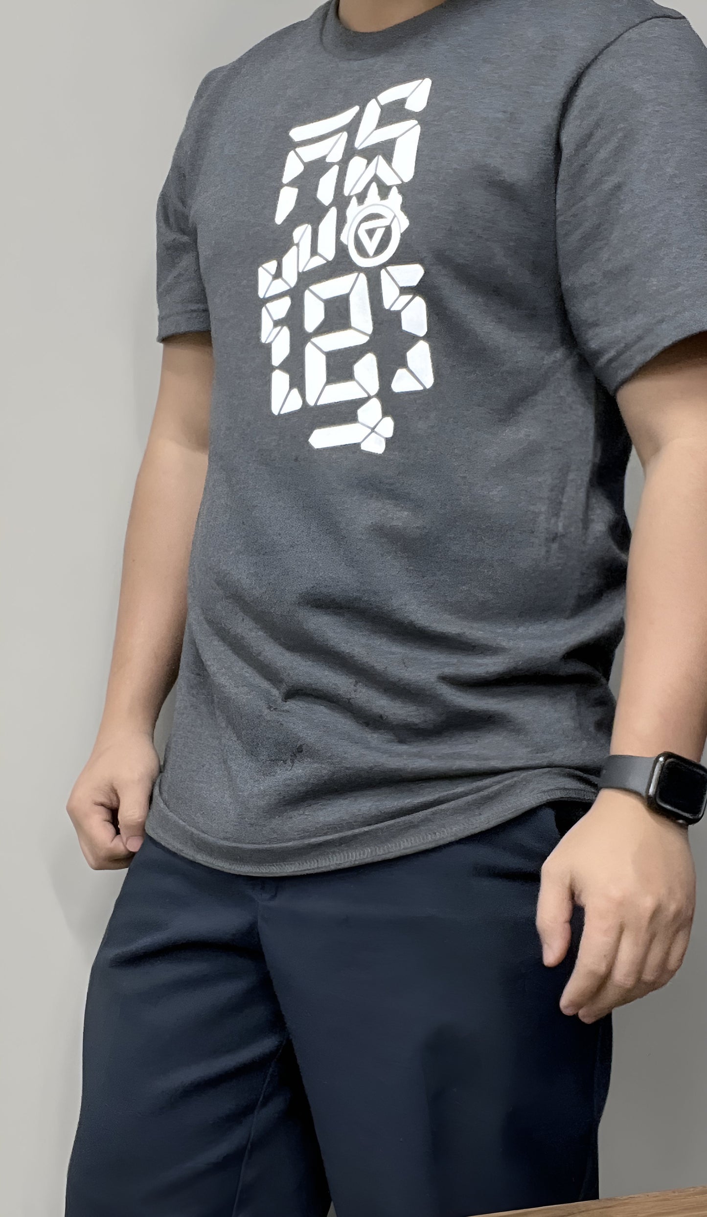 KonKhmer T-Shirt (white on Grey Black )